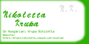 nikoletta krupa business card